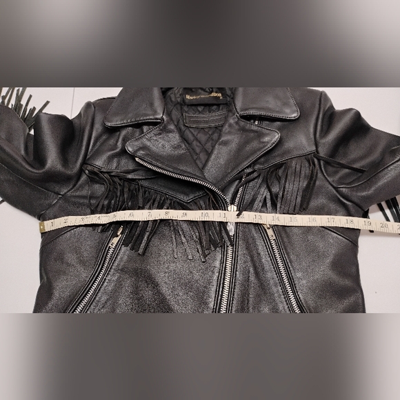 Vintage Harley-Davidson Women's Jacket Sz S/M Leather Biker Grunge - Picture 6 of 15